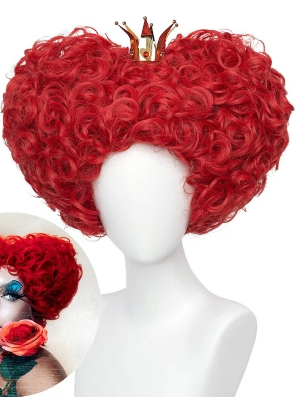 Wiggy Mermaid Red Heart Queen Wig Costume HALLOWEEN HAIR